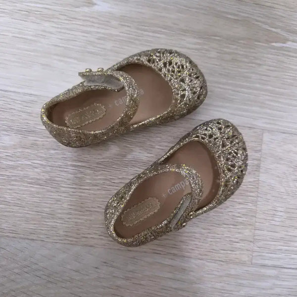 [BUNJANG] Melissa Jelly Shoes Gold Glitter Strap / 멜리사 젤리슈즈 골드