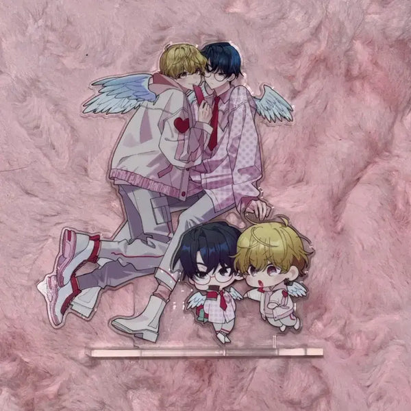[BUNJANG] Merry Marbling x Woong-u Gang-do Collaboration Cafe Ian & Yugeon, Mirye & Gyeongbin Acrylic Stand Bundle Set / [일괄] 메리마블링 우렁강도 콜라보카페 이안유건 미례경빈 아크릴 스탠드