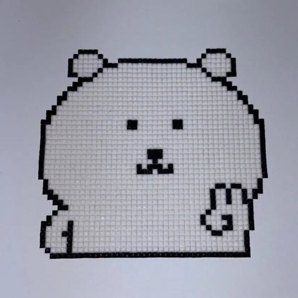 [BUNJANG] Handmade Square Bead Nongdamgom Figure / 핸드메이드 네모비즈 농담곰