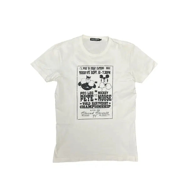 [BUNJANG] Dolce & Gabbana White Pete Mouse Disney Print T-Shirt / 돌체앤가바나 반팔티 화이트 Pete Mouse 프린팅 디즈니