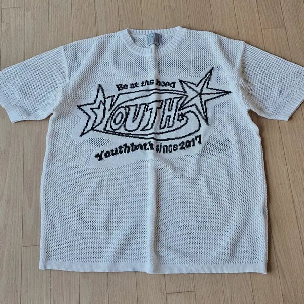 [BUNJANG] Youthbath Knit Short-Sleeve T-Shirt / 유쓰배쓰 반팔