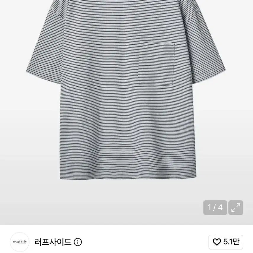 [BUNJANG] Rough Side Pin Stripe Half Sleeve Navy Size 2 / 러프사이드 핀 스트라이프 하프슬리브 네이비 2사이즈