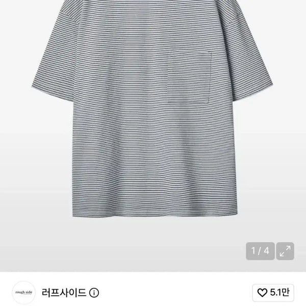 [BUNJANG] Rough Side Pin Stripe Half Sleeve Navy Size 2 / 러프사이드 핀 스트라이프 하프슬리브 네이비 2사이즈