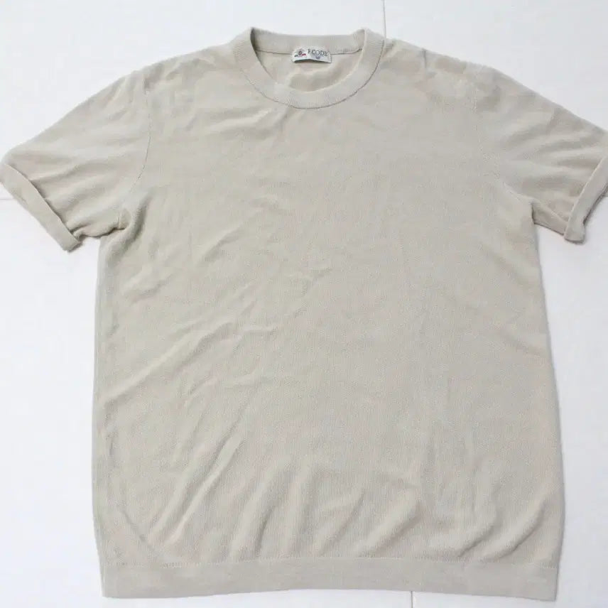 [BUNJANG] Ferraro Milano Men's Beige Short Sleeve Knit 105 / 페라로 밀라노 남성 베이지 반팔 니트 105사이즈