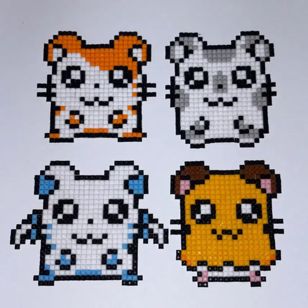 [BUNJANG] Handmade Hamtaro Square Bead Figure / 핸드메이드 네모비즈 햄토리