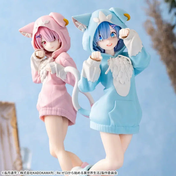 [BUNJANG] SEGA Re:Zero Ram & Rem Cat Hoodie Figure Bundle Set / [일괄가격] 세가 리제로 렘 람 고양이 후드 피규어