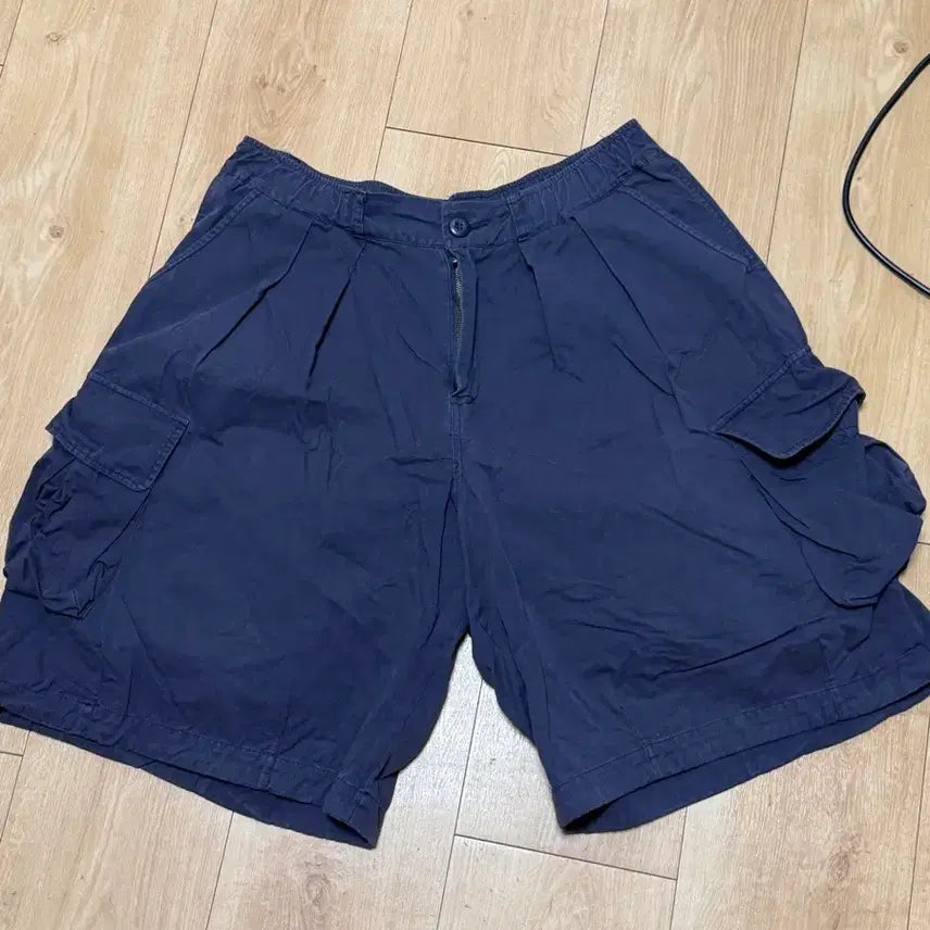 [BUNJANG] Angler Cargo Balloon Shorts Navy FREE / 앵글런 카고 벌룬 반바지 쇼츠 네이비 FREE