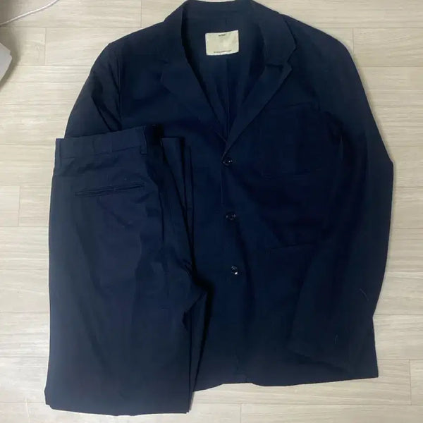 [BUNJANG] Pottery Cotton Setup Set Dark Navy Size 2 / 포터리 코튼 셋업 2사이즈