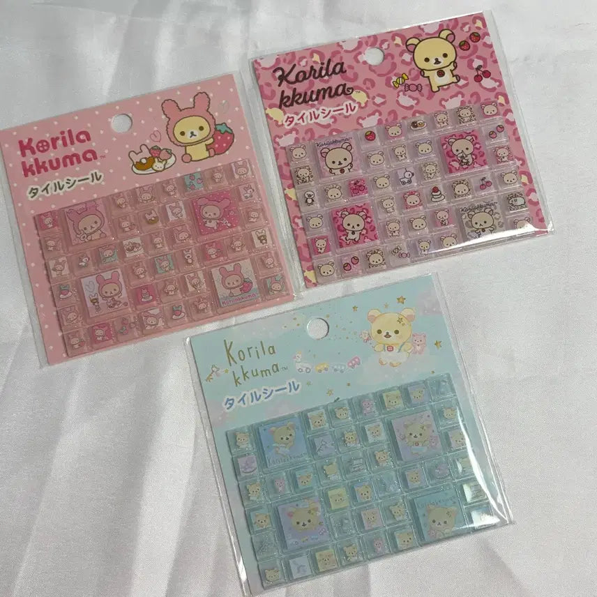 [BUNJANG] Rilakkuma Tile Stickers (3 Types) / 코리락쿠마 타일 스티커 3종