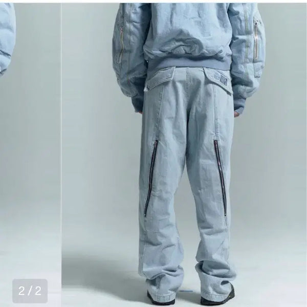 [BUNJANG] MPa Wave Zipper Pants Steel Blue / MPa 웨이브 지퍼 팬츠 스틸 블루