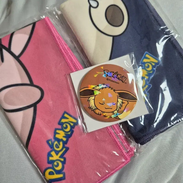 [BUNJANG] Pokemon Jigglypuff & Snorlax Magic Pouch Bundle with Eevee Pin / [포켓몬] 푸린,잠만보 매직파우치 + 이브이 뱃지 포함 일괄