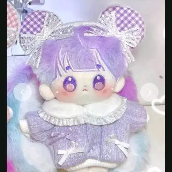 [BUNJANG] Lemoran Ribbon Bear 10cm Doll Clothes - Purple / 레모란 리본 곰돌이 보라색 10cm 인형옷 10깅옷