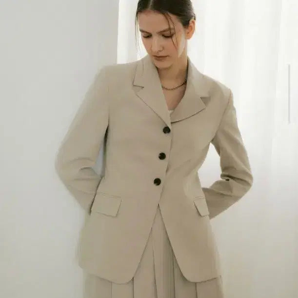 [BUNJANG] Octette 3-Button Blazer Beige Jacket / Octette 오떼뜨 쓰리버튼 블레이져 베이지 자켓