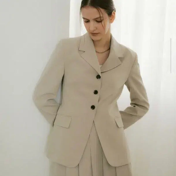 [BUNJANG] Octette 3-Button Blazer Beige Jacket / Octette 오떼뜨 쓰리버튼 블레이져 베이지 자켓