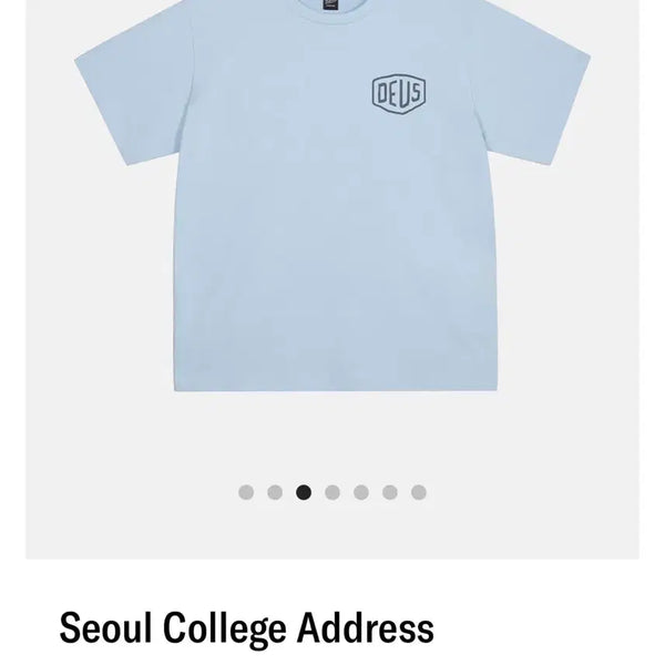 [BUNJANG] Deus Ex Machina Seoul College Address T-Shirt Blue / 데우스 엑스마키아 서울 컬리지 어드레스 티셔츠 블루 S