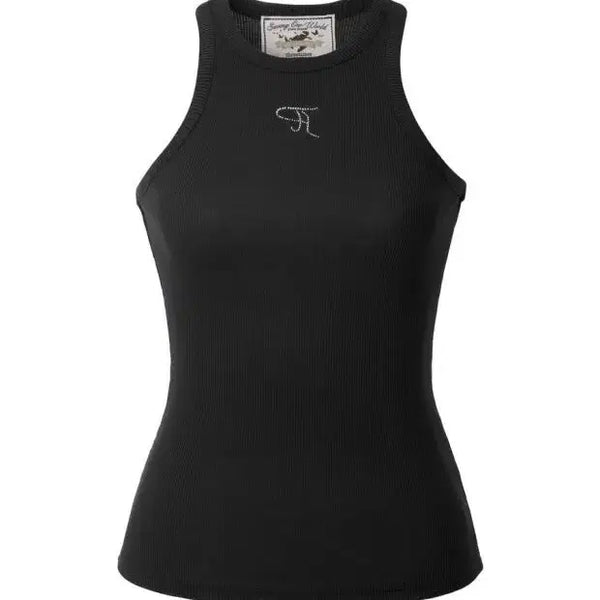 [BUNJANG] 3Times Jewel Tank Top Sleeveless Black Long Version / 쓰리타임즈 쥬얼 탱크 탑 나시 블랙 이너 레이어드 슬리브리스 롱버전