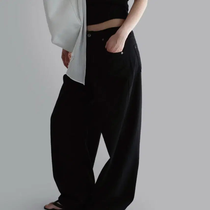[BUNJANG] Laroom Summer Clay Pants Black S / 라룸 썸머클레이팬츠 블랙 S