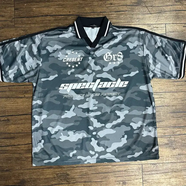 [BUNJANG] Dark Camouflage V-Neck Football Jersey / SUGGESTION 카모플라쥬 블록코어 풋볼 셔츠 L~XL 추천