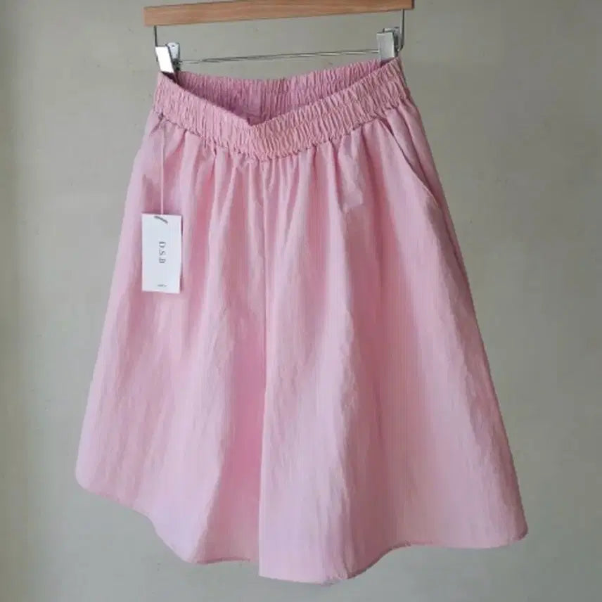 [BUNJANG] Pink Banding 5-Part Shorts / 핑크 밴딩 5부 바스락 반바지