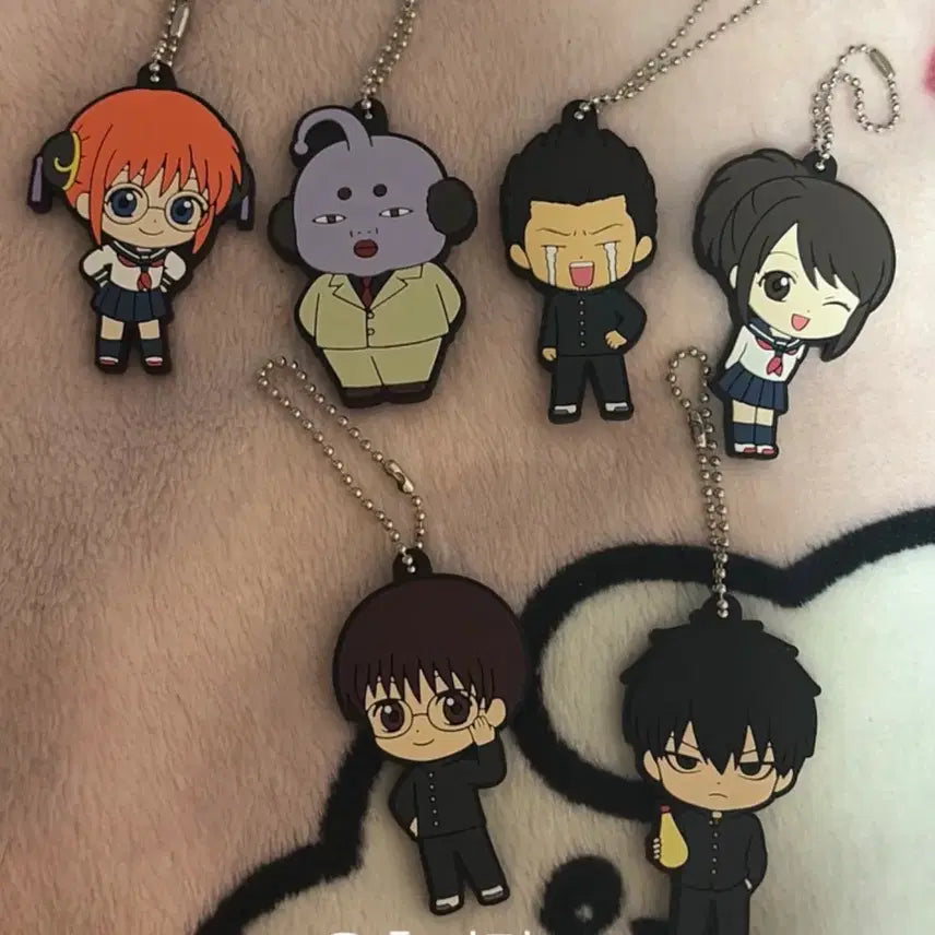 [BUNJANG] Gintama Character Keyring Set (6 Types) / 은혼 캐릭터 키링 6종 세트 일괄