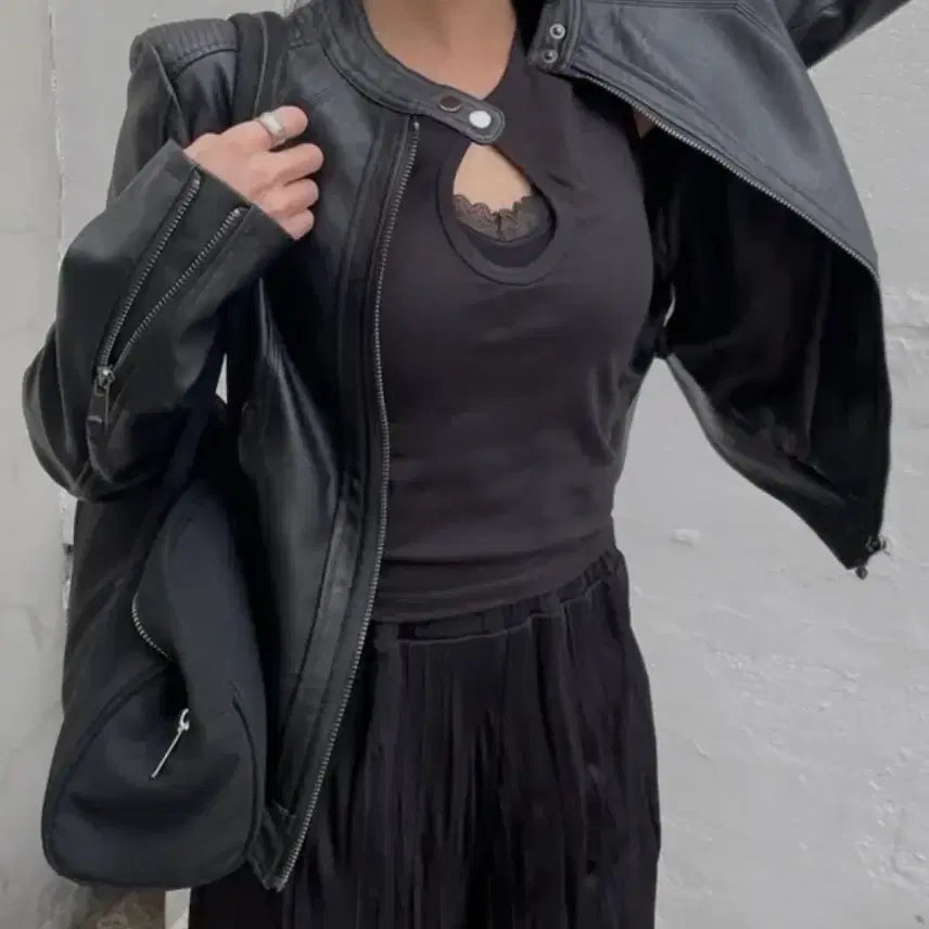 [BUNJANG] Leather Rider Jacket / Leather rider jacket