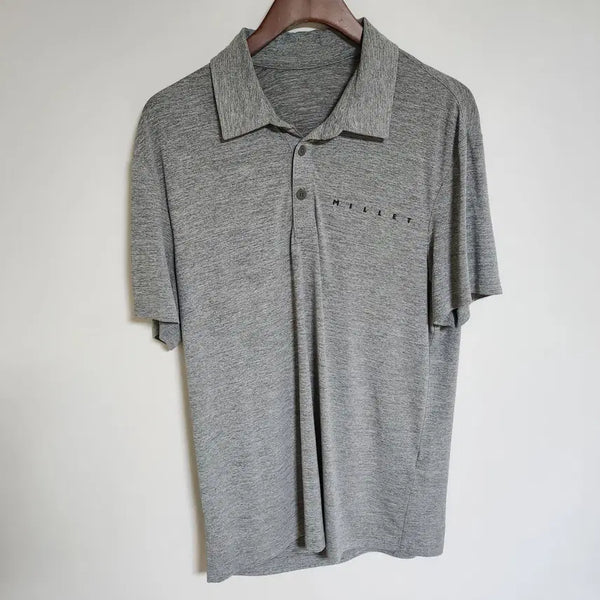 [BUNJANG] Millet Gray Men's Short Sleeve Polo Logo PK T-Shirt H6 / 밀레 그레이 남성 반팔 카라티 로고 남자 PK 티셔츠 H6