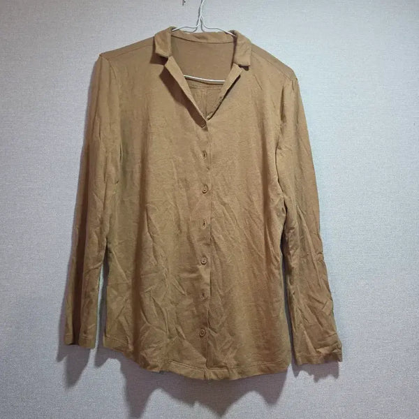 [BUNJANG] Camel Beige Long Sleeve Shirt / 카멜 베이지 긴팔 셔츠