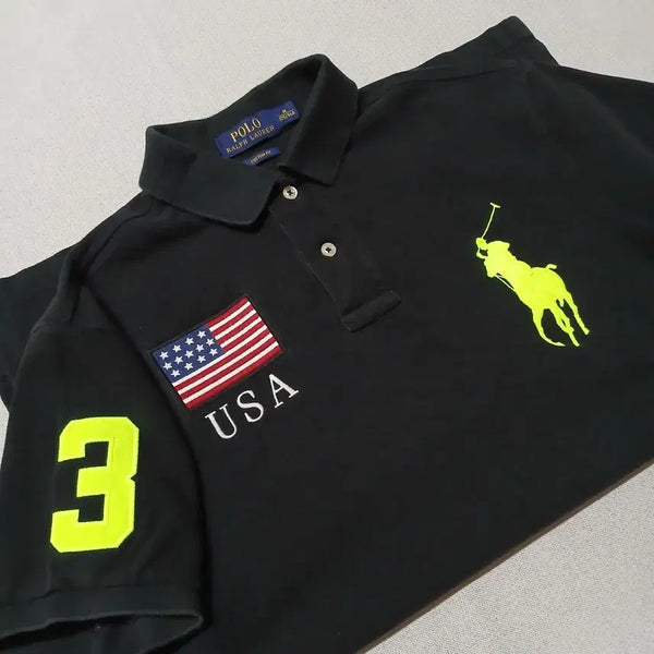 [BUNJANG] Polo Ralph Lauren USA Flag Short Sleeve Polo Shirt / POLO 폴로 치프키프 미국 카라티 USA 랄프로렌 반팔