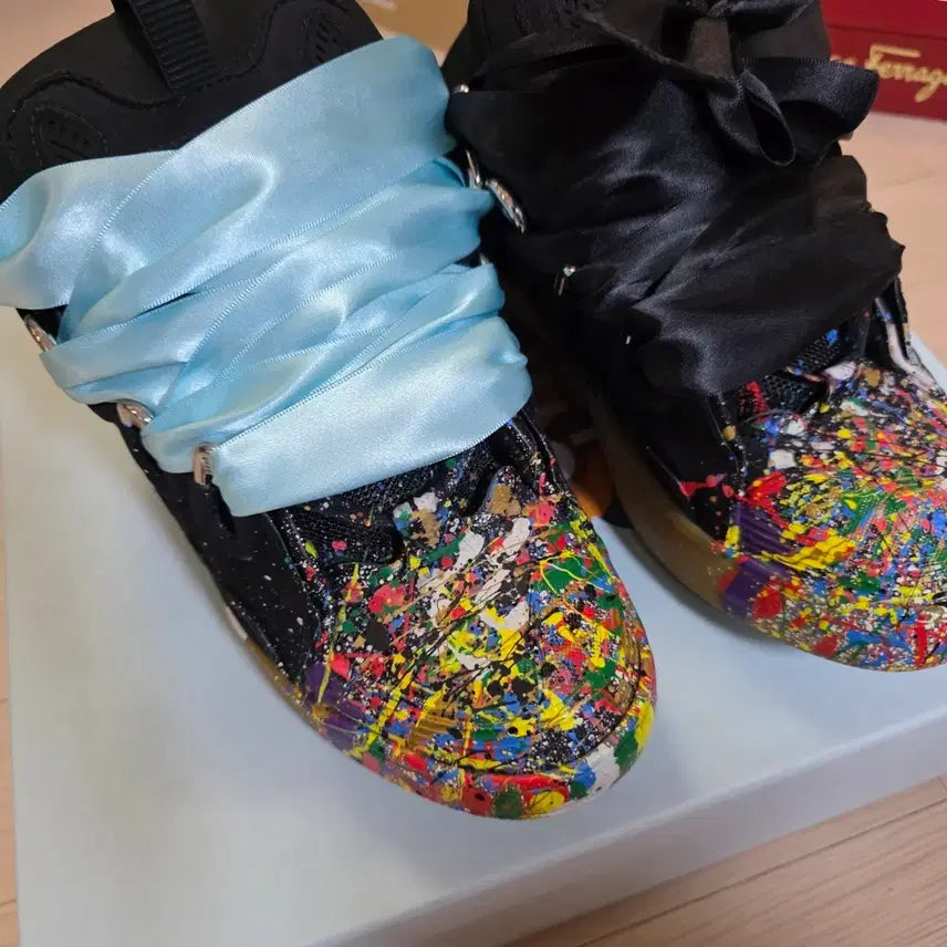 [BUNJANG] Gallery Dept x Lanvin Painted Leather Curb Sneakers Black / 갤러리 디파트먼트 x 랑방 페인티드 레더 커브 스니커즈 블랙