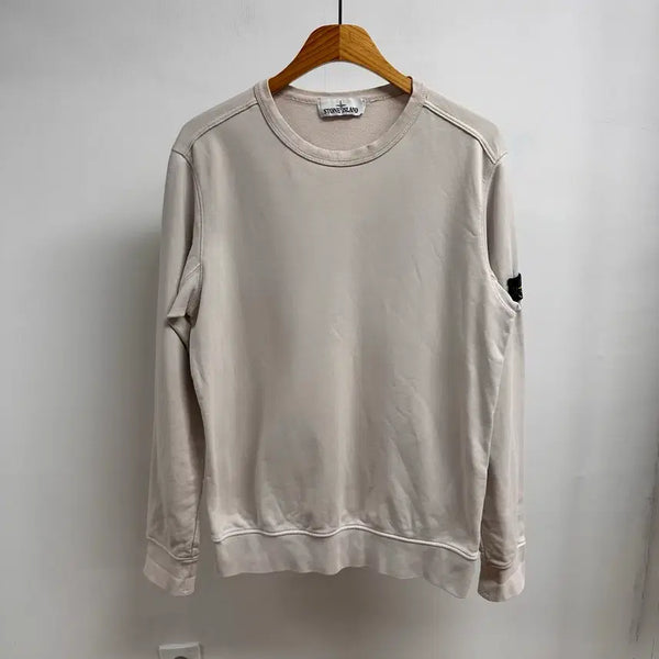 [BUNJANG] Stone Island Patch Crewneck Sweatshirt Ivory M / 스톤아일랜드 와펜 맨투맨 아이보리 크루넥 M사이즈 J72