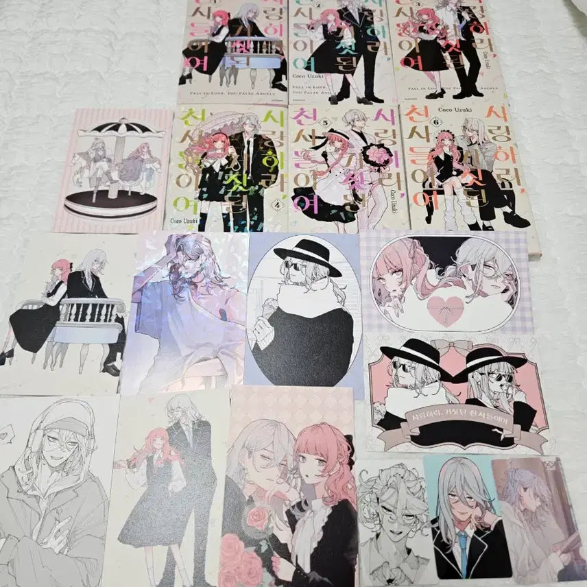 [BUNJANG] Kamisama no Iu Tōri ni Ni Manga Vol. 1-6 Set with Postcards and Photocards / 사거천 사랑하라 거짓된 천사들이여 만화책 1~6권 엽서 포카 일괄 판매