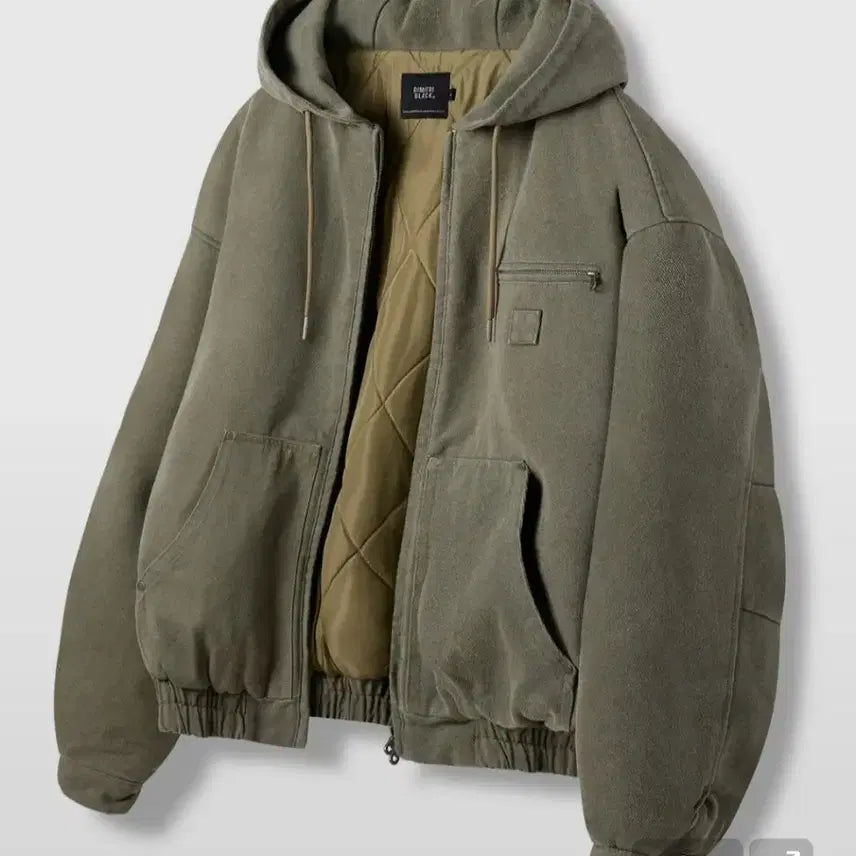 [BUNJANG] Dimitri Black 2-Way Detroit Padded Jacket Khaki / 디미트리블랙 2WAY 디트로이트 패딩 자켓 카키