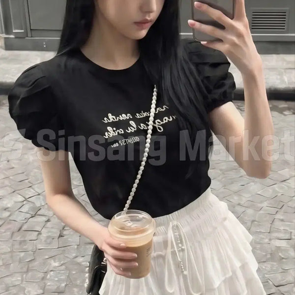 [BUNJANG] NABILTITY Black V-Neck Lace Embroidery Cropped Top / [빠른발송] 나빌티 검정 미니 브이넥 크롭 섹시 자체제작 레이스 자수