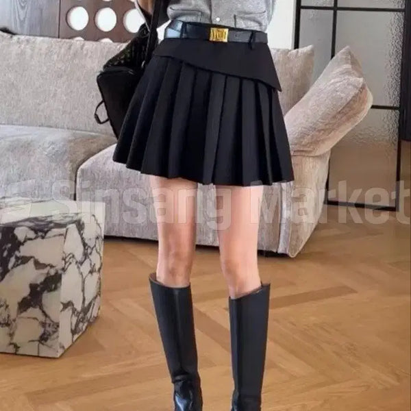 [BUNJANG] Rosy Skirt Black Autumn Bootcut Inner Pants Best Lace Top See-through Knit / [빠른발송] 로즐스커트 블랙 가을부츠컷속바지베스트 레이스 탑 시스루 니트