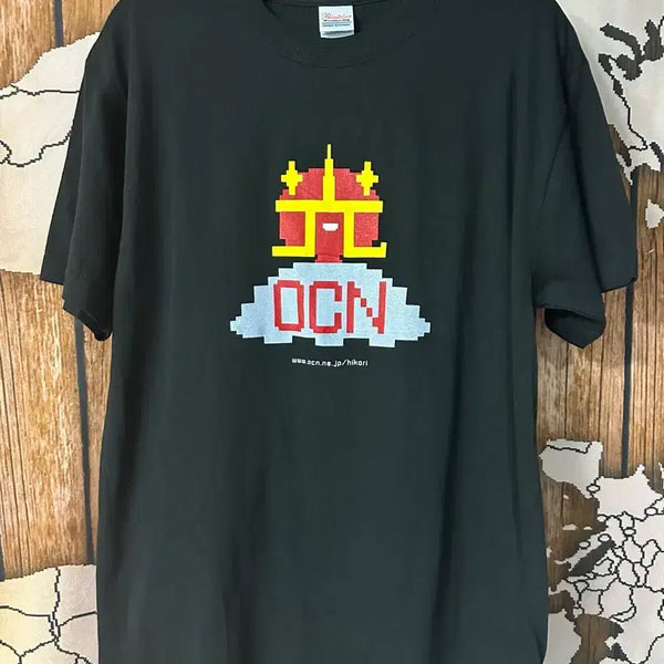 [BUNJANG] OCN Pixel Graphic Retro T-Shirt M / 일본 OCN 프로바이더 픽셀 그래픽 레트로 티셔츠 M