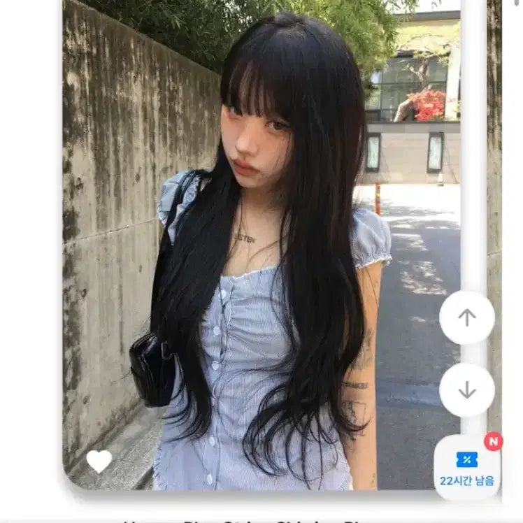 [BUNJANG] Women's Blue Stripe Blouse / 블라우스