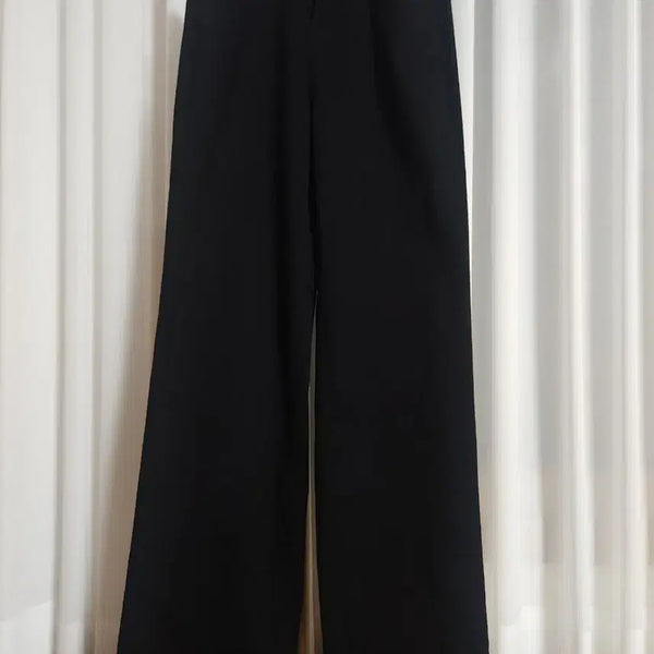 [BUNJANG] Women's Black Wide-Leg Pants / 여성 블랙 와이드 팬츠(새상품)