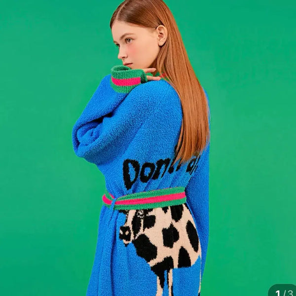 [BUNJANG] Wiggle Wiggle Cow Print Robe / 위글위글 로브