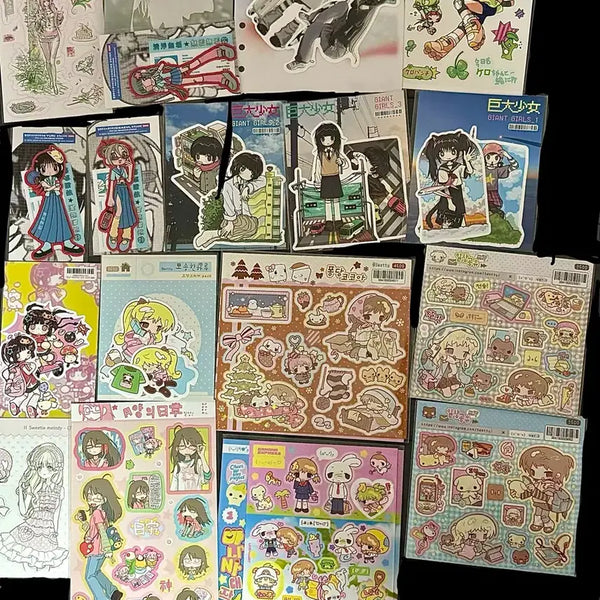 [BUNJANG] Character Stickers & Washi Tape Set - Decorative Journaling Supplies / 다꾸 다이어리 꾸미기 인물 스티커 마스팅 테이프 마테 모조지 속지 키스컷 판매