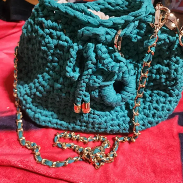 [BUNJANG] Women's Tote Bag with Gold Chain Accent / 여성가방