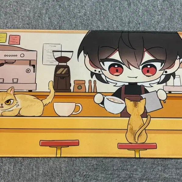[BUNJANG] Sikode Gamjay Cat Cafe Overlock Desk Pad / 싸이코드 감제이 고양이 카페 오버록 장패드