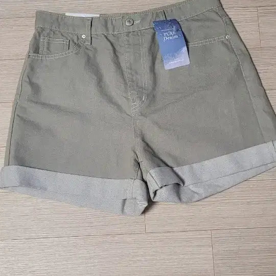 [BUNJANG] Denim Rolled-Up Shorts (30-inch) - Mint / 새상품)) 데님 쇼츠 (30인치) 민트색 롤업 반바지
