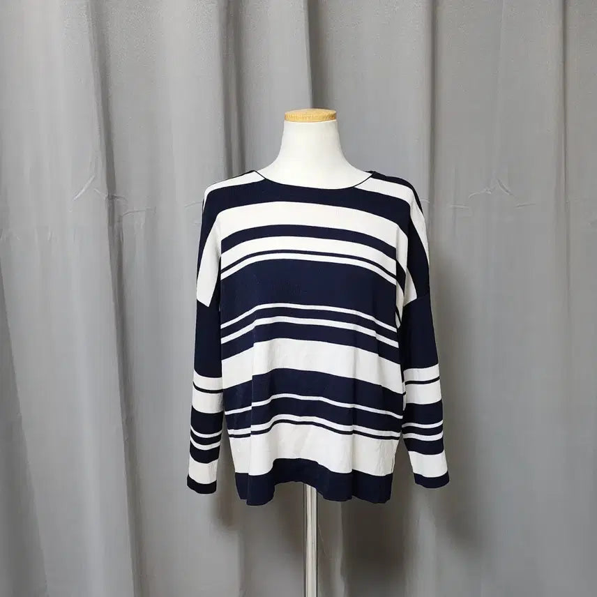 [BUNJANG] Eight Seconds Women's Striped 7-Sleeve T-Shirt (Size S) / 미사용) 에잇세컨즈 여성 스트라이프 7부 티셔츠 s