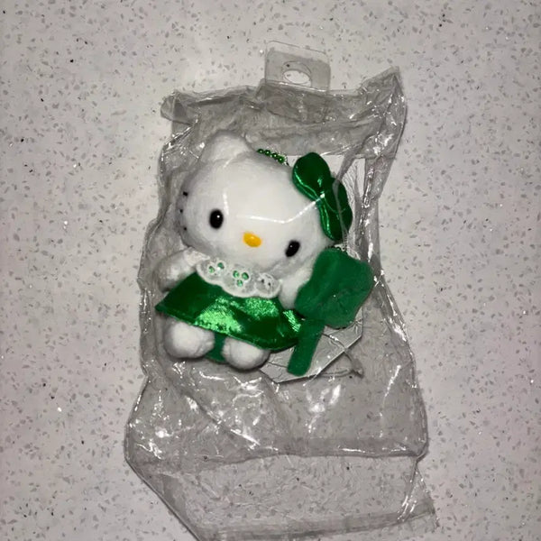 [BUNJANG] Sanrio Hello Kitty 50th Anniversary Clover Kitty Keychain (Sealed) / 산리오 헬로키티 50주년 기념 클로버 키티 키링 미개봉 새상품