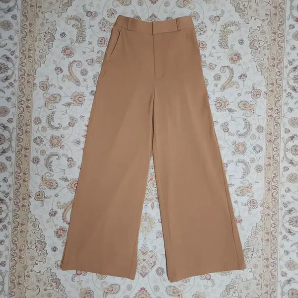 [BUNJANG] GU Wide Fit Summer Slacks Pants (S) / GU 지유 뒷밴딩 와이드핏 여름 슬랙스 팬츠 s