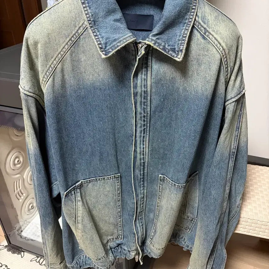 [BUNJANG] Juun.J Garment-Dyed Denim Trucker Jacket Size 48 / 준지 가먼트다잉 데님 트러커 48사이즈