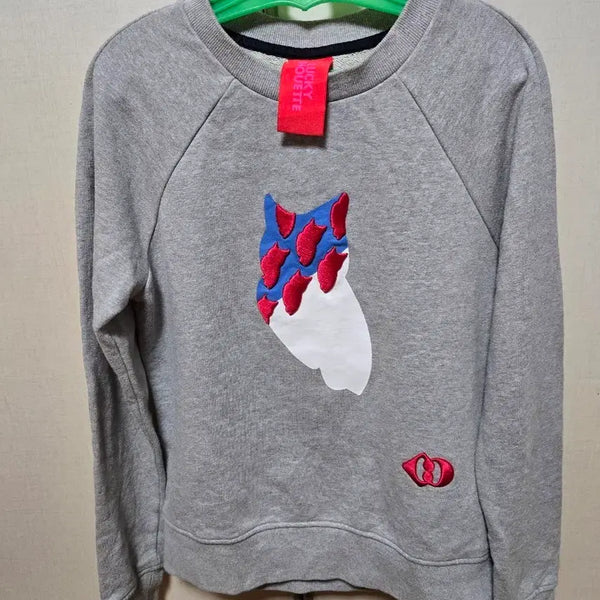 [BUNJANG] Lucky Chouette Sweatshirt Grey / 럭키슈에뜨 맨투맨 그레이색상