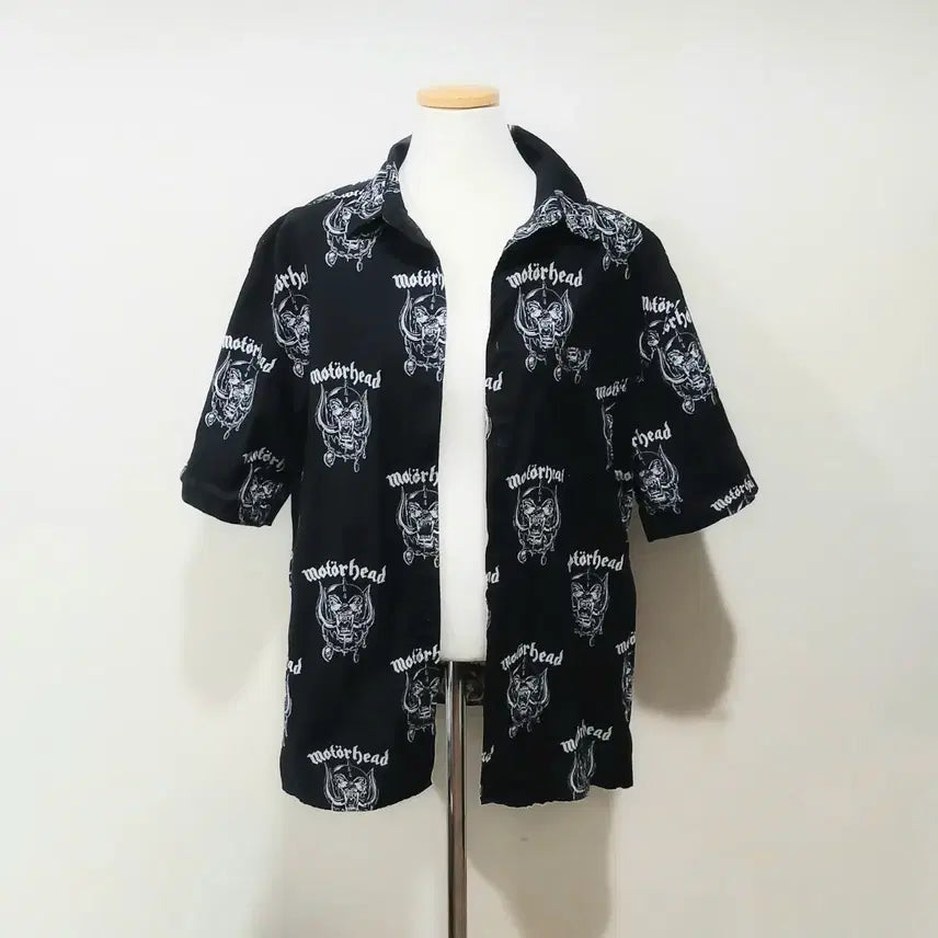 [BUNJANG] H&M Motorhead Pattern Collaboration Short Sleeve Shirt Black / H&M 콜라보  모터헤드 패턴 셔츠 블랙 밴드 티셔츠