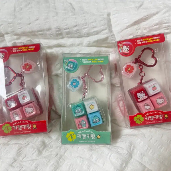 [BUNJANG] Sanrio Hello Kitty LED Keycap Keyring & Hangyodon Keycap / 산리오 헬로 키티 LED 키캡 키링 / 키티 키캡 한교동 키캡