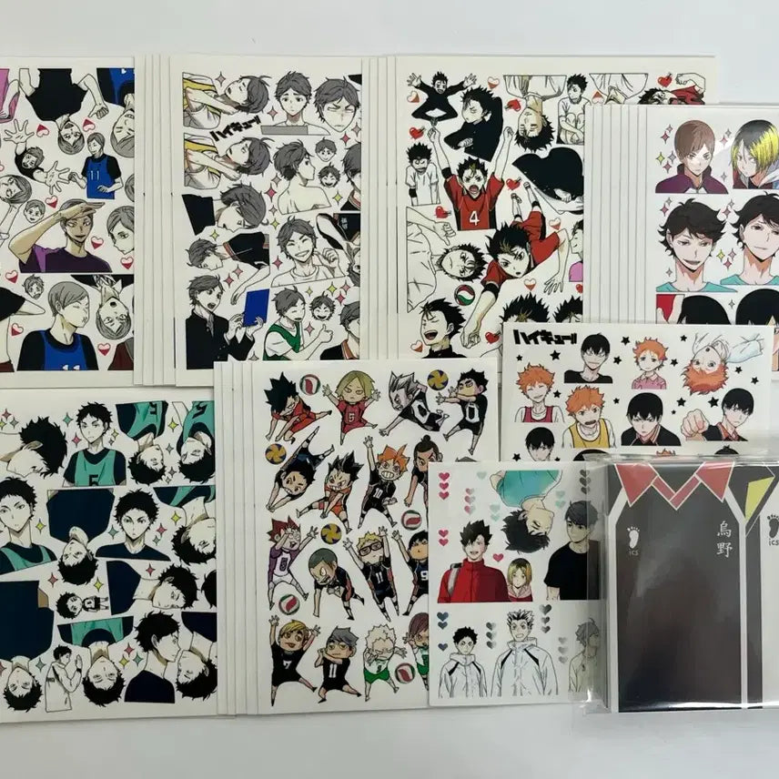 [BUNJANG] Haikyu!! Sticker & Memo Pad Bundle Set / [일괄] 하이큐 인스 믹스 161장 떡메모지 317장 + 덤 왕창 ..